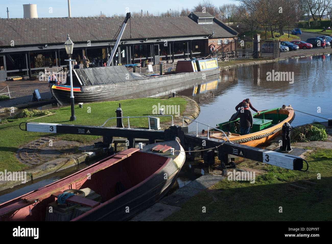 Wasserstraßen Nationalmuseum, Ellesmere Port, Wirral, Cheshire, England, Vereinigtes Königreich. Stockfoto