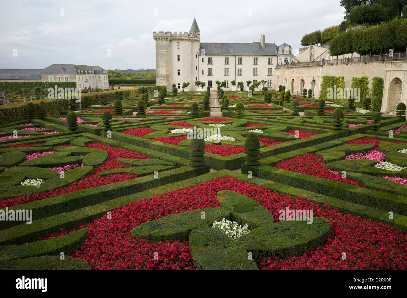 Gärten, Chateau de Villandry, UNESCO-Weltkulturerbe, Indre-et-Loire, Touraine, Loiretal, Frankreich Stockfoto