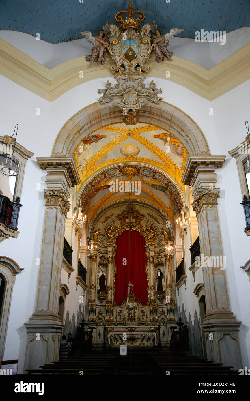 Innenraum der Igreja Nossa Senhora Carmo (unserer lieben Frau vom Berge Karmel) Kirche, Ouro Preto, Minas Gerais, Brasilien Stockfoto