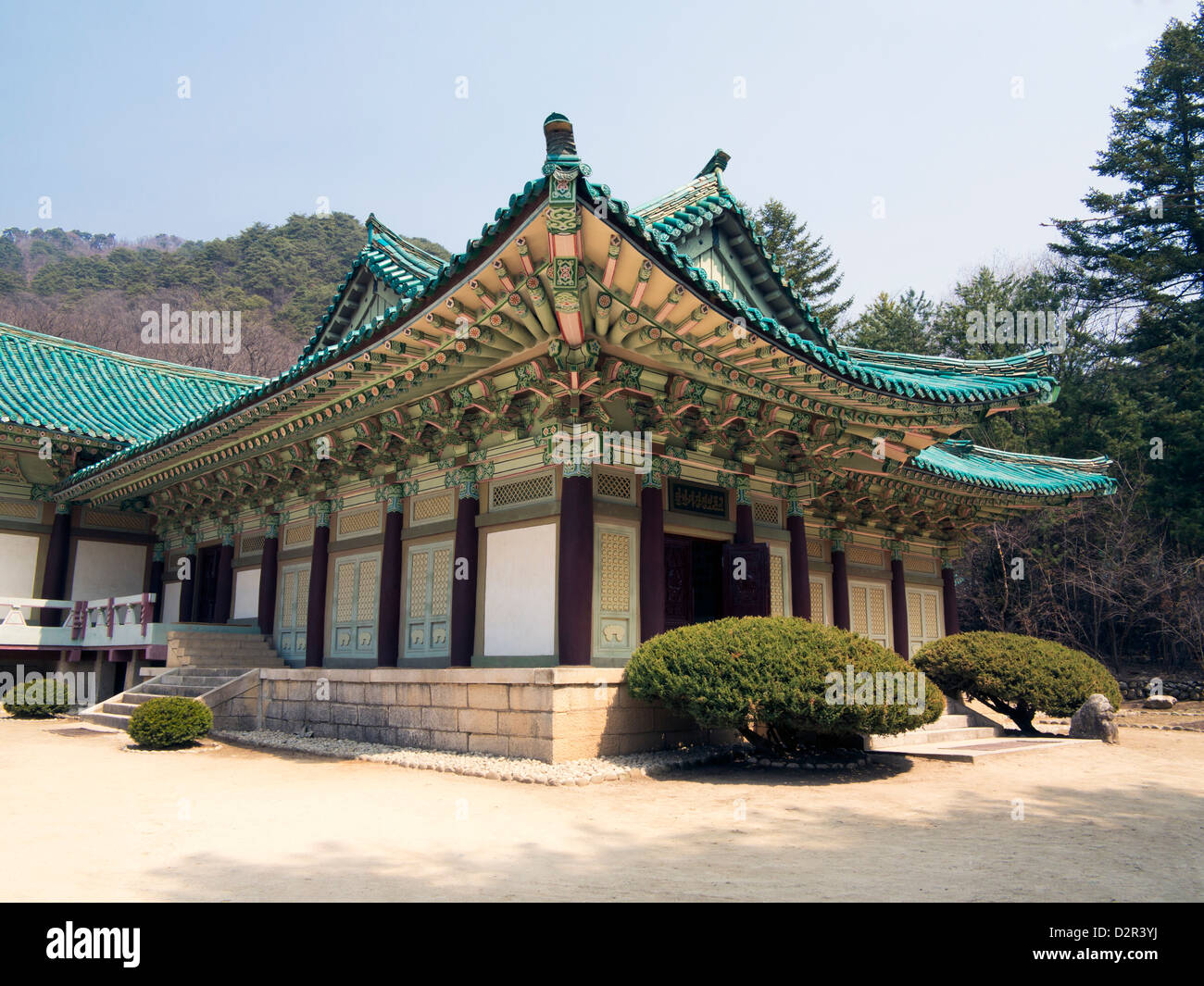 Pohyon buddhistische Tempel, (Pohyon-sa), Myohyangsan, Demokratische Volksrepublik Korea (DVRK), Nordkorea, Asien Stockfoto