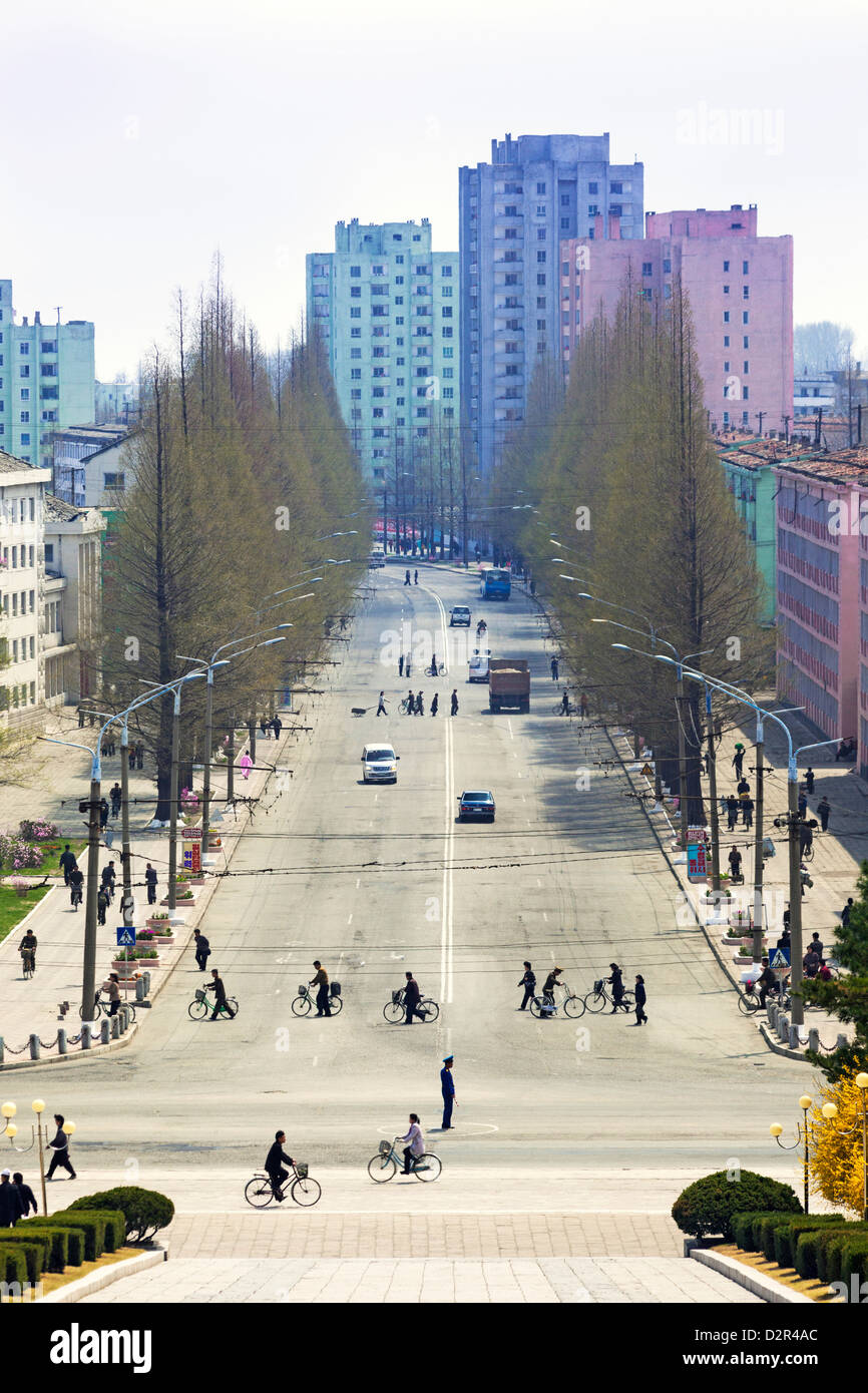 Stadtstraßen, Hamhung, Demokratische Volksrepublik Korea (DVRK), Nordkorea, Asien Stockfoto