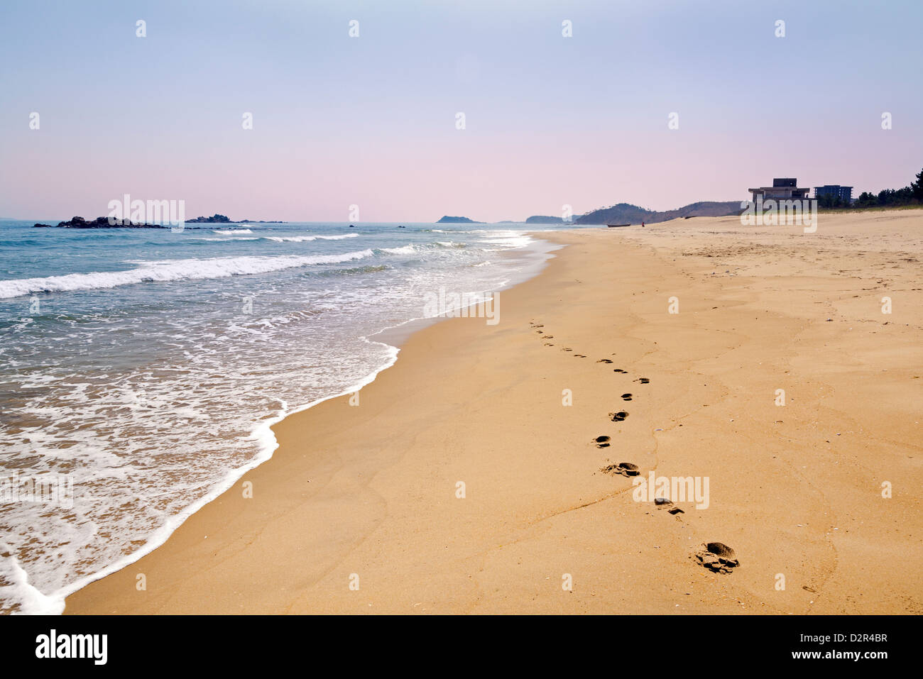 Beach resort Gegend südlich von Wonsan, Ost Meer von Korea, Demokratische Volksrepublik Korea (DVRK), Nord Korea, Asien Stockfoto
