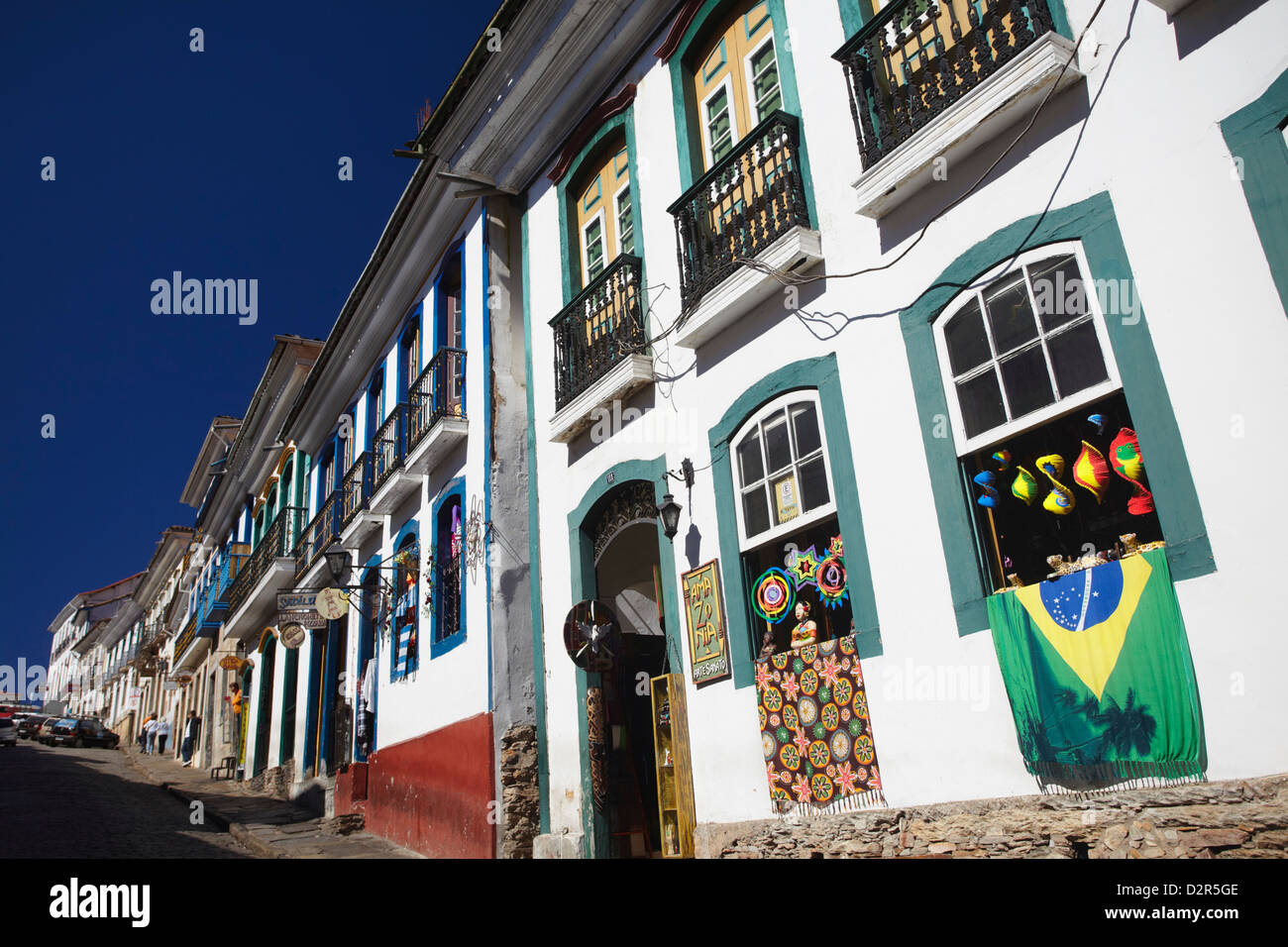 Souvenir-Shop, Ouro Preto, UNESCO-Weltkulturerbe, Minas Gerais, Brasilien, Südamerika Stockfoto