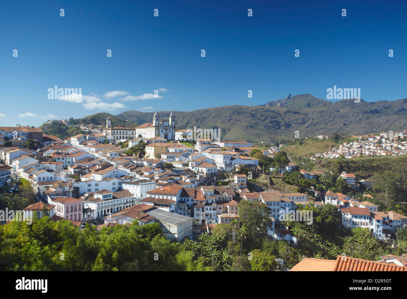 Ansicht von Ouro Preto, UNESCO-Weltkulturerbe, Minas Gerais, Brasilien, Südamerika Stockfoto