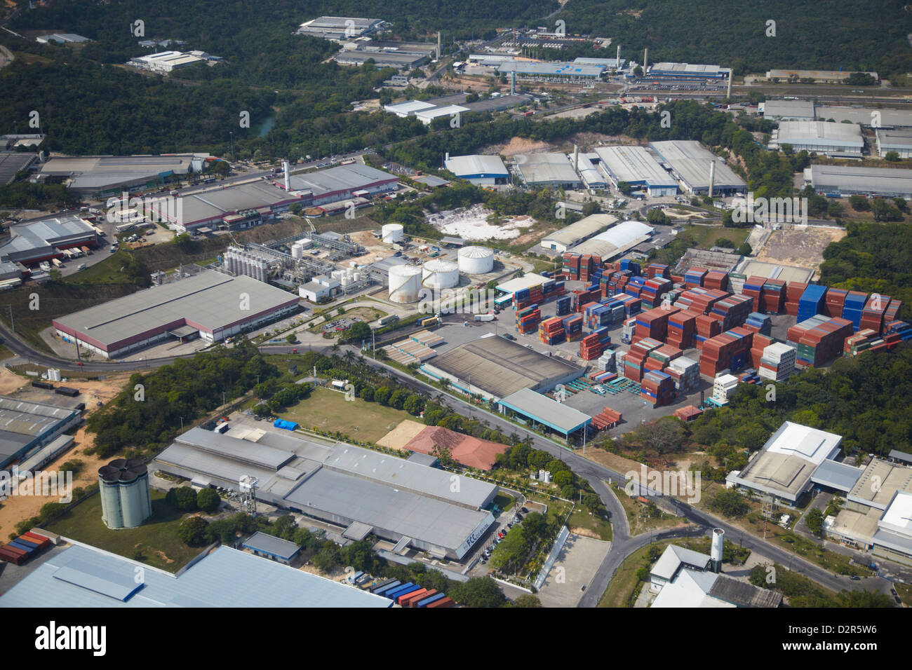 Luftaufnahme des Industrial Estate, Manaus, Amazonas, Brasilien, Südamerika Stockfoto