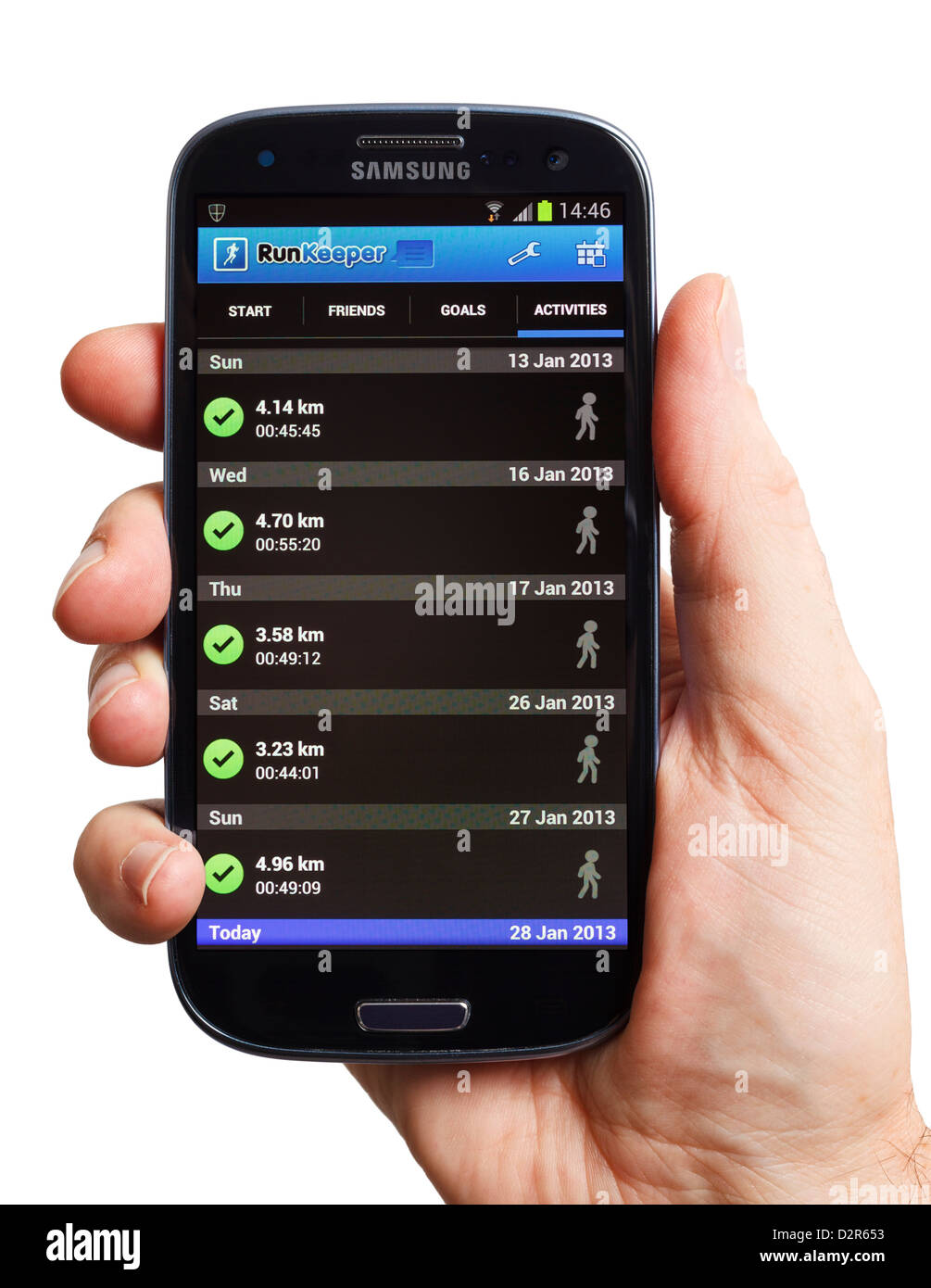 Runkeeper fitness App auf ein Android Smartphone Handy smart phone Stockfoto