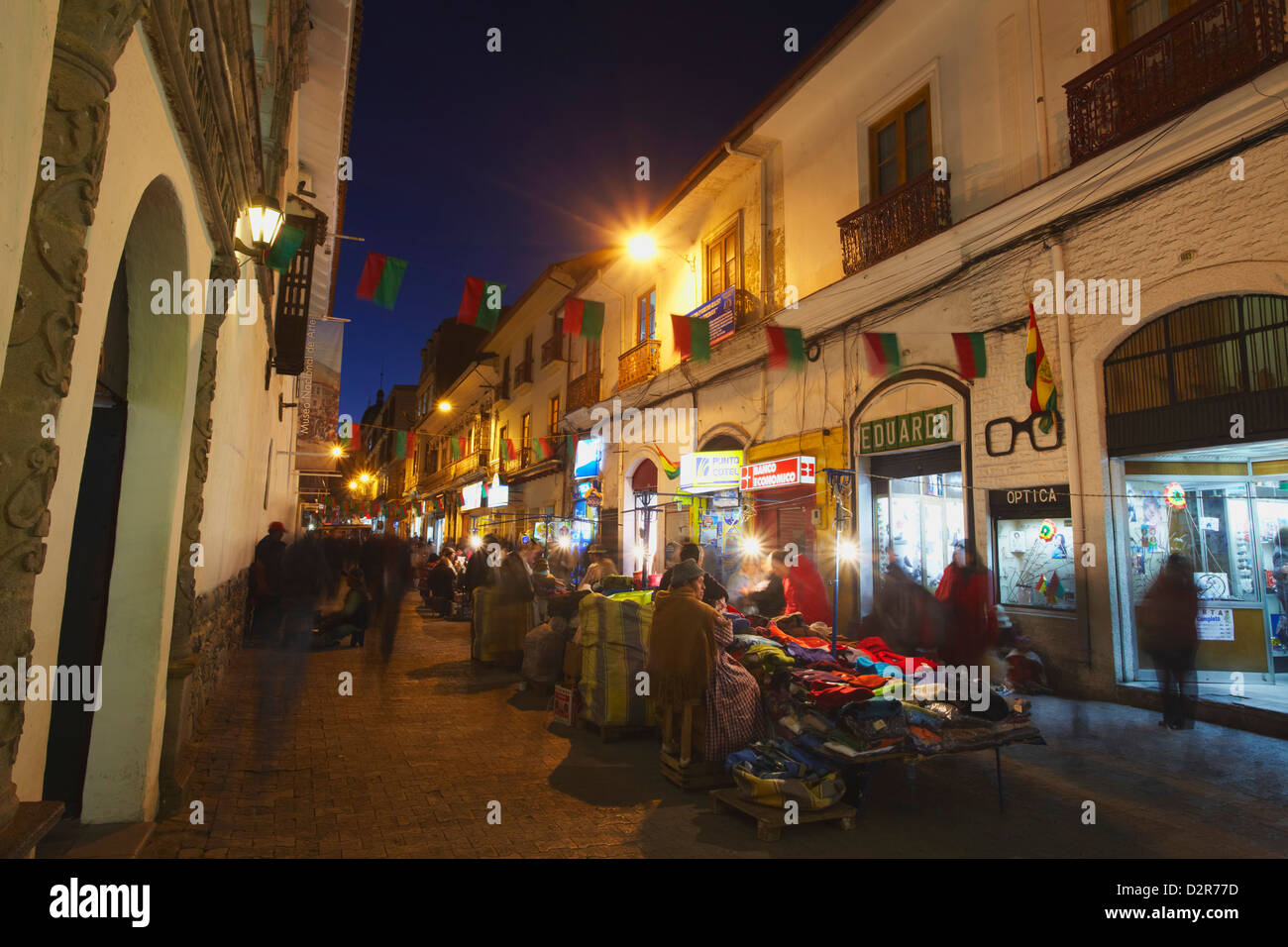 Straßenmarkt in Dämmerung, La Paz, Bolivien, Südamerika Stockfoto Straßenmarkt in Dämmerung, La Paz, Bolivien, Südamerika Stockfoto