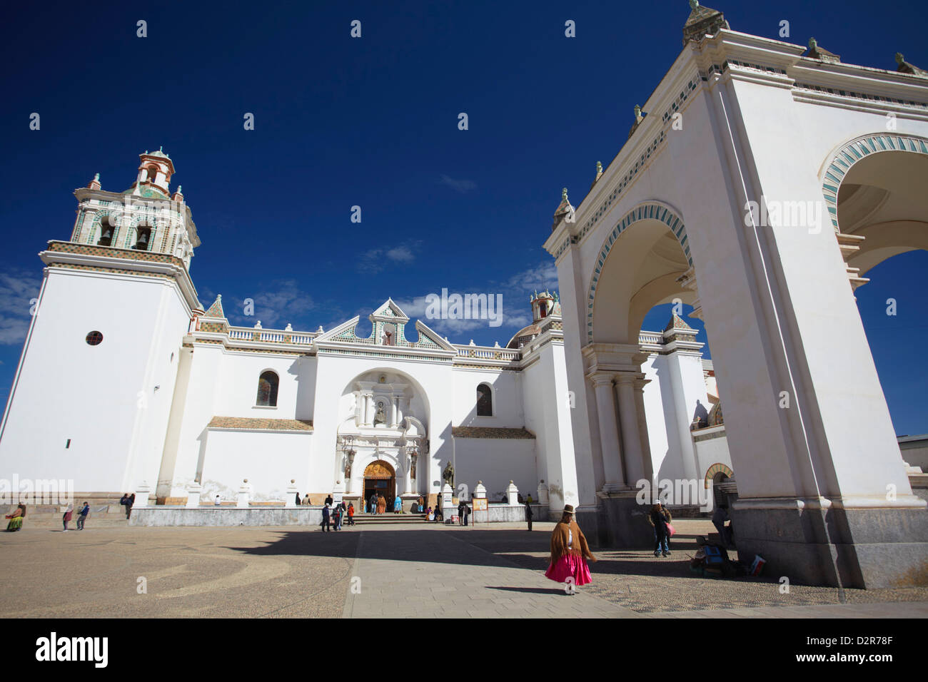 Copacabana Cathedral, Copacabana, Titicacasee, Bolivien, Südamerika Stockfoto Copacabana Cathedral, Copacabana, Titicacasee, Bolivien, Südamerika Stockfoto