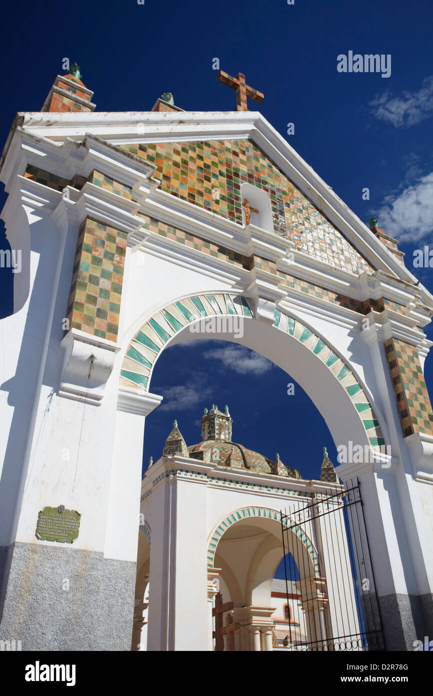 Copacabana Cathedral, Copacabana, Titicacasee, Bolivien, Südamerika Stockfoto Copacabana Cathedral, Copacabana, Titicacasee, Bolivien, Südamerika Stockfoto