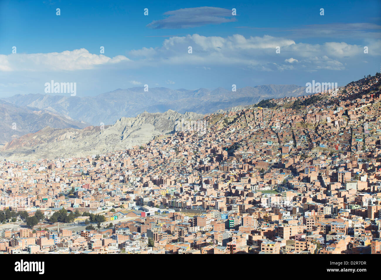 Ansicht der Häuser am Berghang, La Paz, Bolivien, Südamerika Stockfoto Ansicht der Häuser am Berghang, La Paz, Bolivien, Südamerika Stockfoto