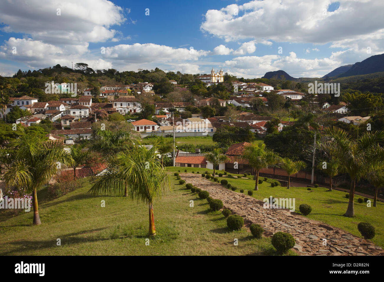 Ansicht von Tiradentes, Minas Gerais, Brasilien, Südamerika Stockfoto