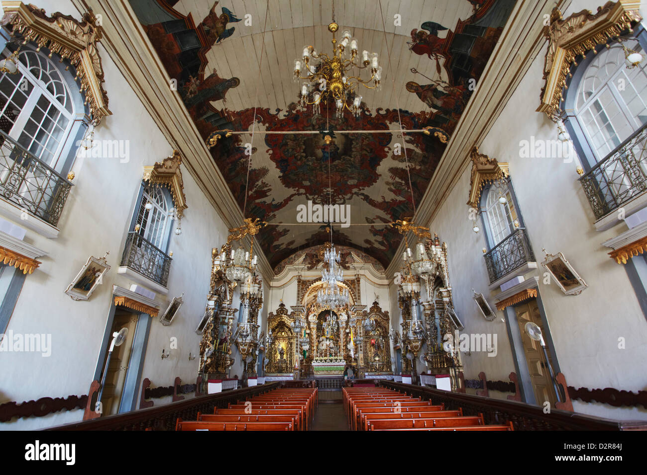 Innenraum der Kathedrale von Notre Dame der Pilar (Catedral Basilica Do Pilar), São João del Rei, Minas Gerais, Brasilien, Südamerika Stockfoto