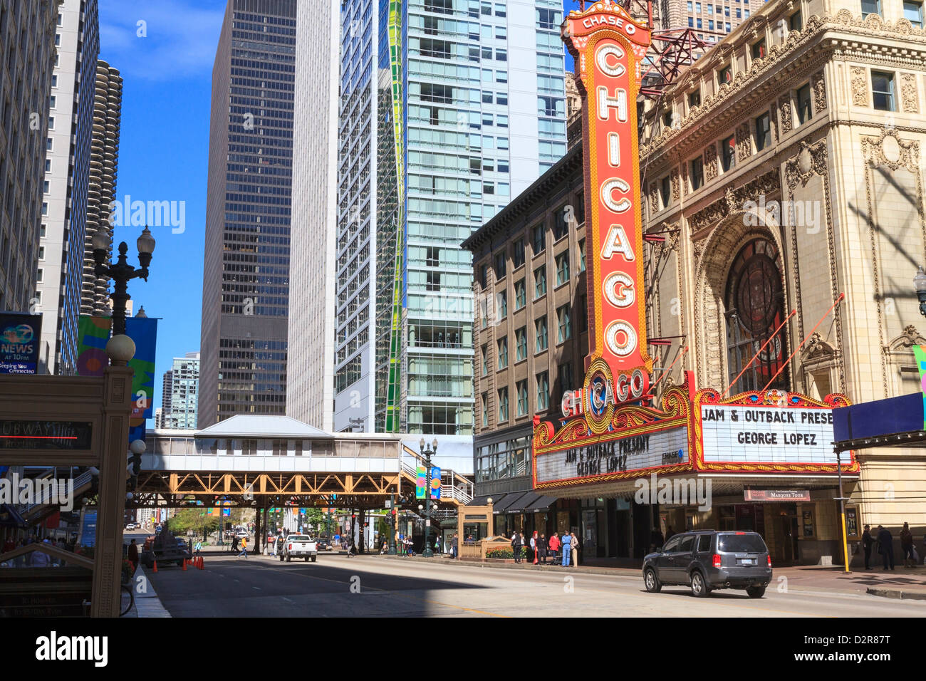 Chicago Theater, State Street, Chicago, Illinois, Vereinigte Staaten von Amerika, Nordamerika Stockfoto