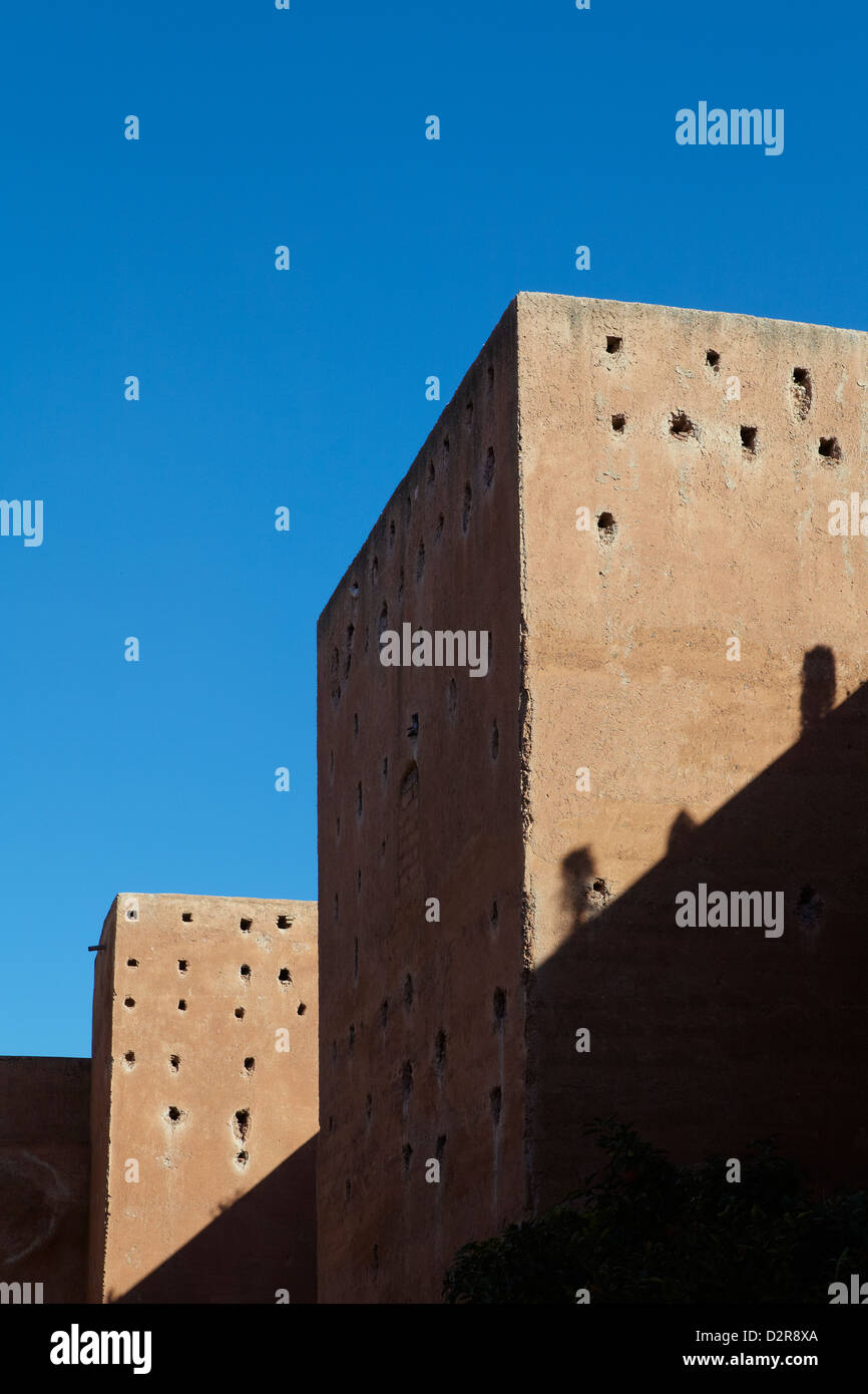 Die Saddian Gräber, Marrakesch Umfassungsmauer. Stockfoto