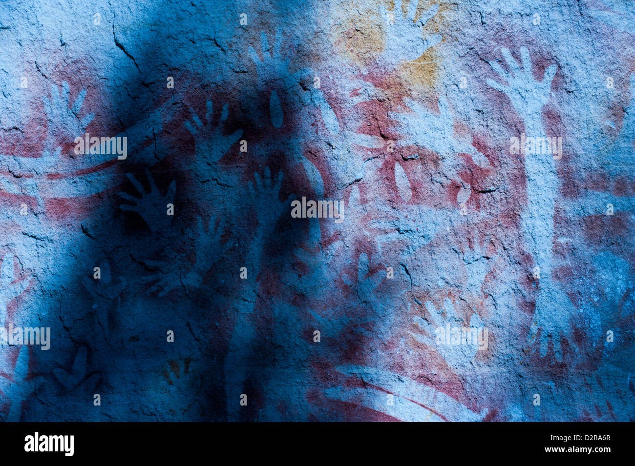 Aborigines Hand malen, Carnarvon Gorge, Queensland, Australien, Pazifik Stockfoto