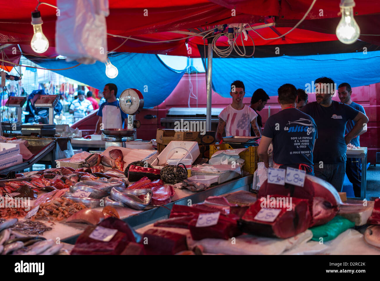 Italien, Sizilien, Catania, dem Fischmarkt. Stockfoto