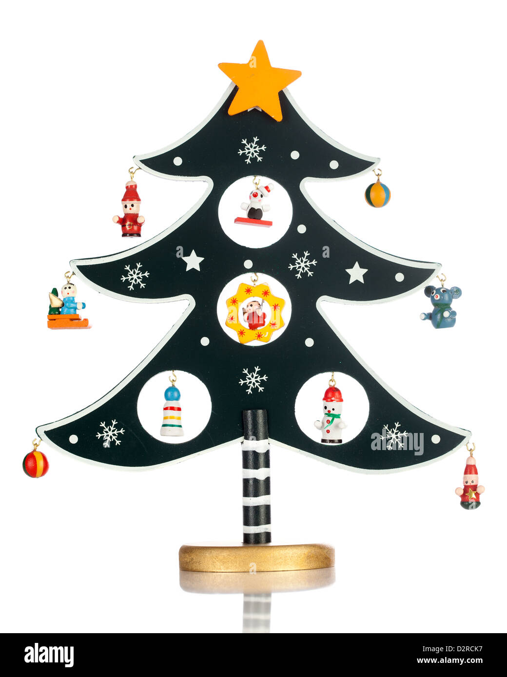 Weihnachtsbaum auf dem weißen Hintergrund Stockfoto