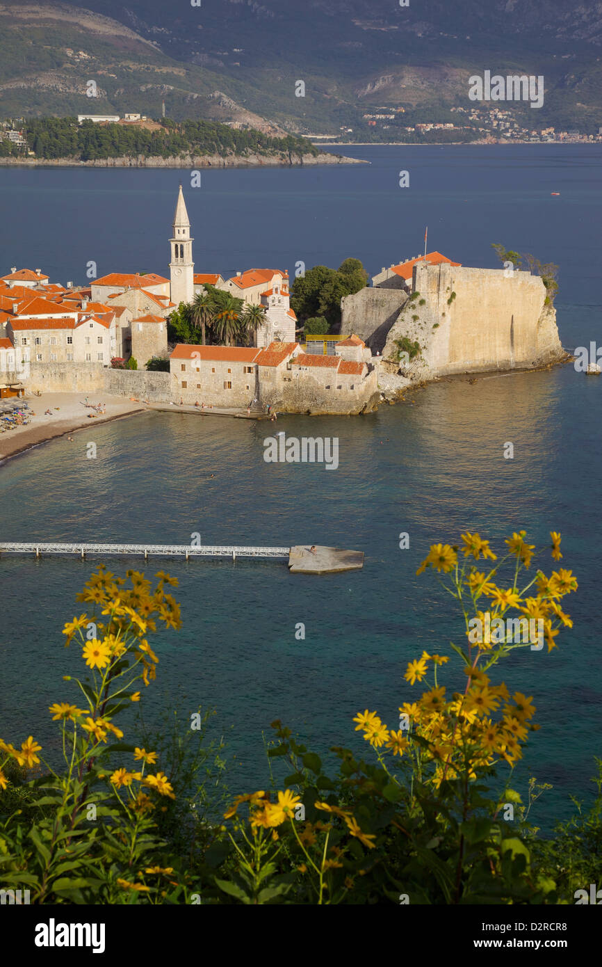 Blick auf die Altstadt Stadt, Budva, Montenegro, Europa Stockfoto