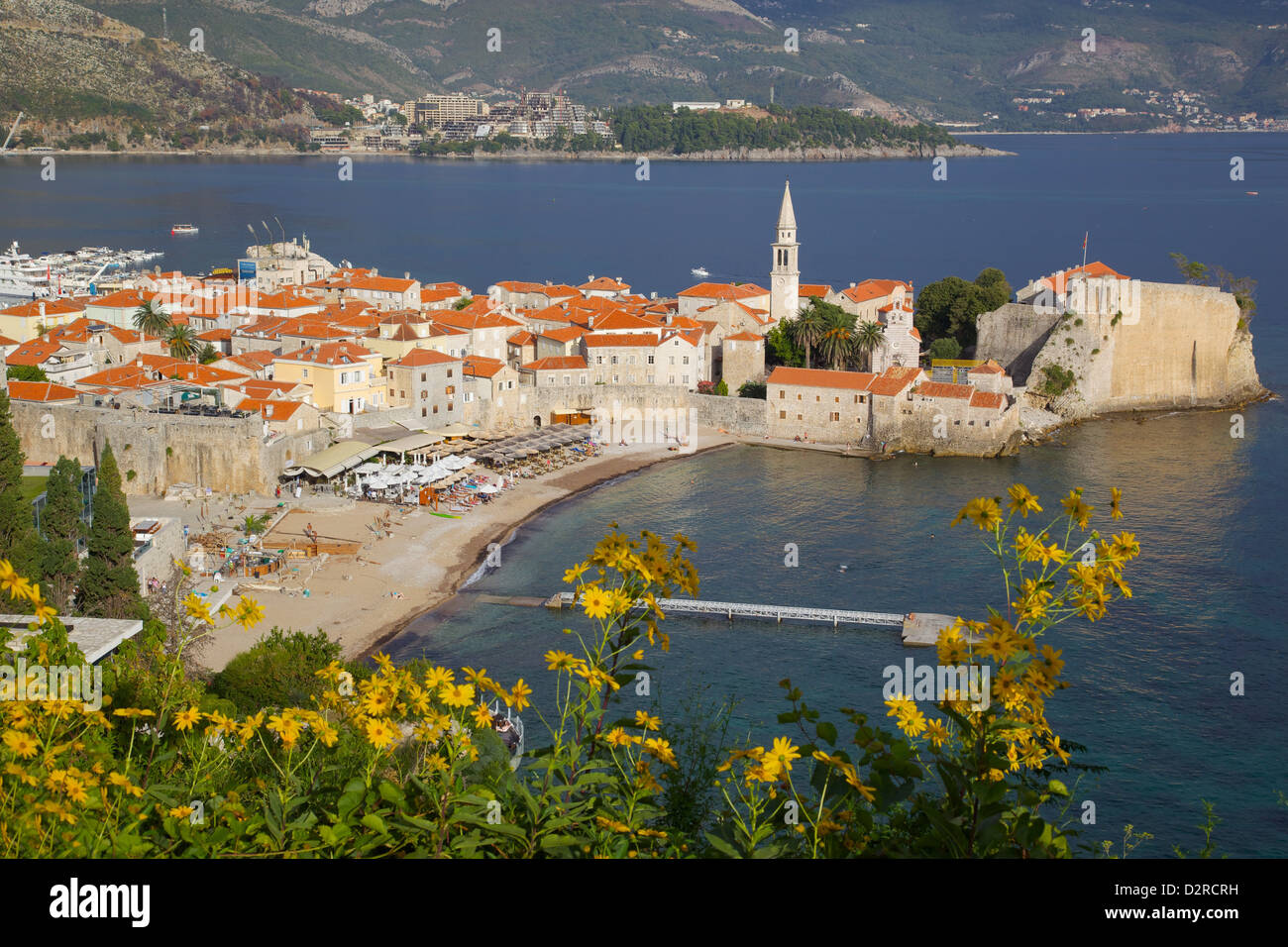 Blick auf die Altstadt Stadt, Budva, Montenegro, Europa Stockfoto
