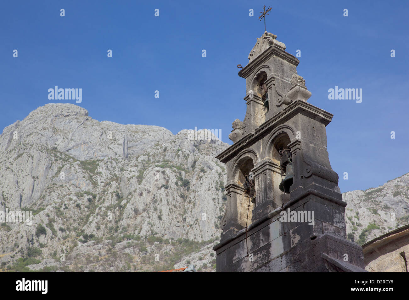 Glockenturm, Old Town, Kotor, UNESCO-Weltkulturerbe, Montenegro, Europa Stockfoto
