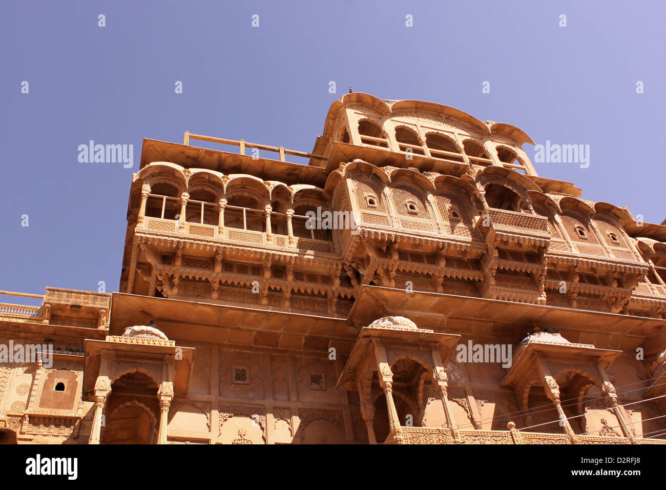 Intricate dekorativen Strukturen von Jaisalmer Fort Rajasthan geschnitzt, Stockfoto