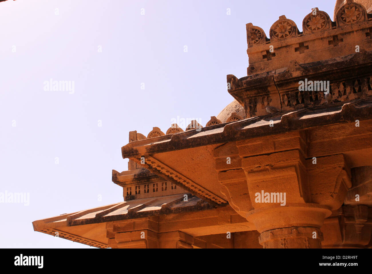 Dach des königlichen Chhatris oder Kenotaph des Bada Bagh Jaisalmer Rajasthan Indien Stockfoto