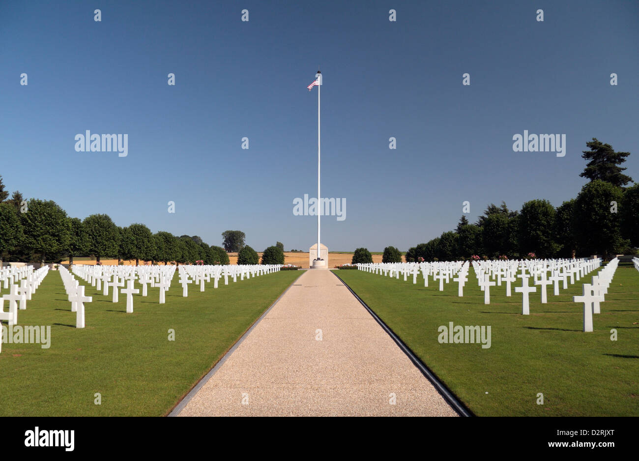 Gesamtansicht der Somme amerikanischen Friedhof in der Nähe von Bony, Frankreich. Stockfoto
