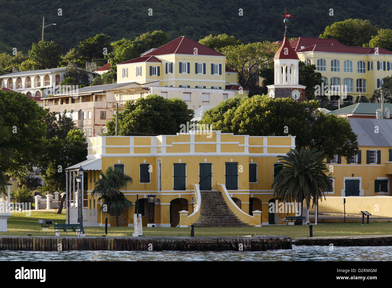 Alte dänische Zollhaus, Christiansted, St. Croix, U.S. Virgin Islands, Karibik Stockfoto