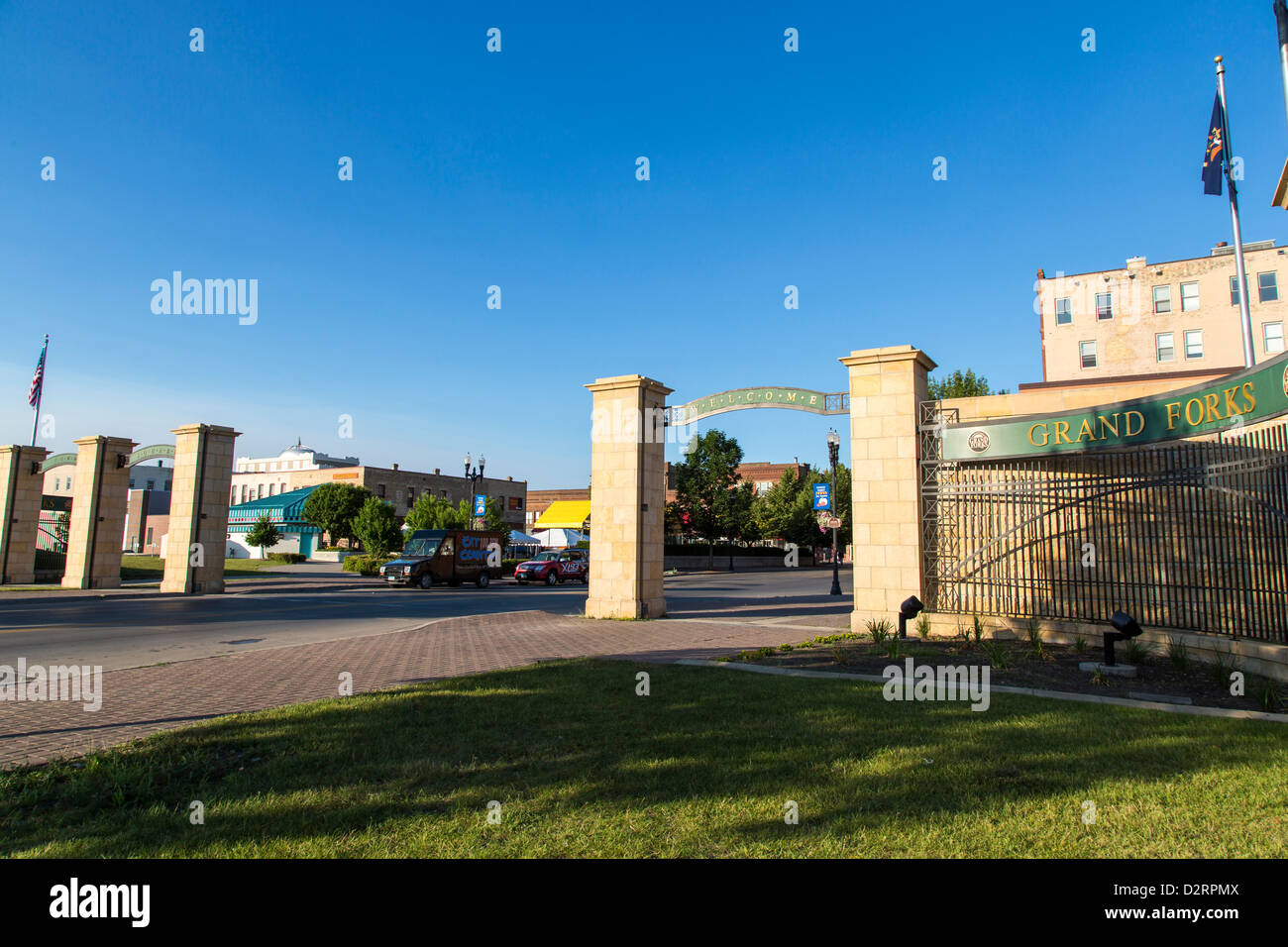Die Innenstadt von Grand Forks, North Dakota, USA Stockfoto