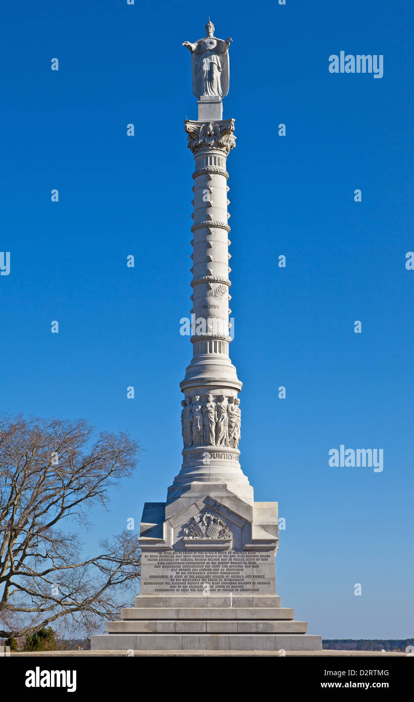 Yorktown Victory Monument, Yorktown, Virginia, Vereinigte Staaten von Amerika Stockfoto