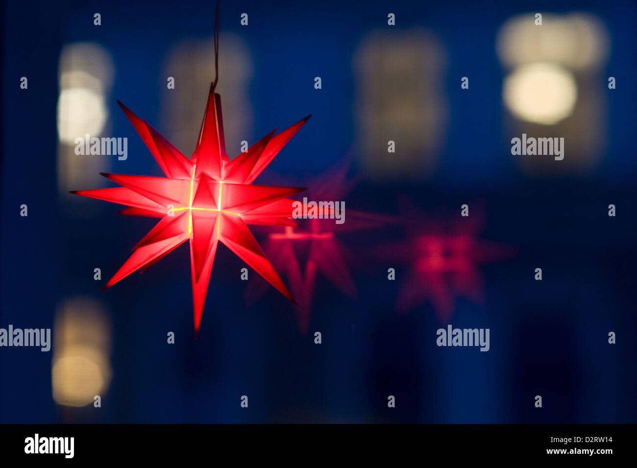 Berlin Deutschland Mährischen Weihnachtsstern Am Fenster