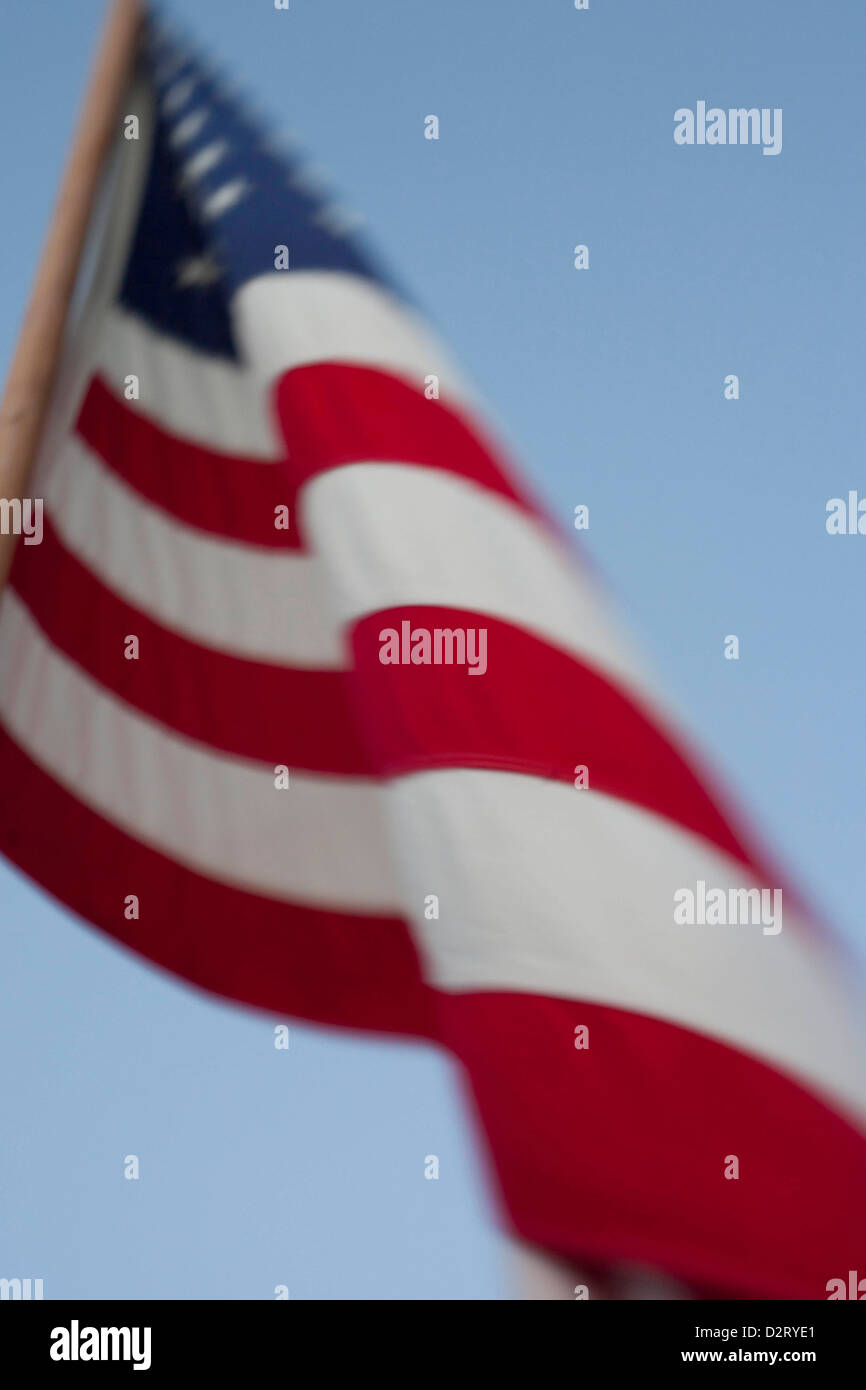 Nordamerika, USA, Washington, Bellevue, amerikanische Flagge in Bewegung Stockfoto