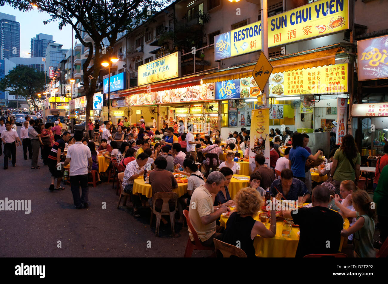Jalan Alor Lebensmittel-Straße in Bukit Bintang, Kuala lumpur Stockfoto