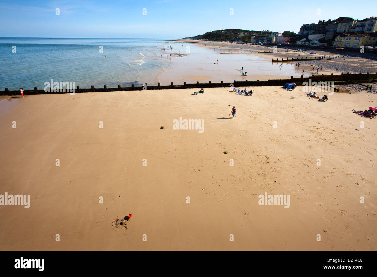 Cromer Beach vom Pier, Cromer, Norfolk, England, Vereinigtes Königreich, Europa Stockfoto