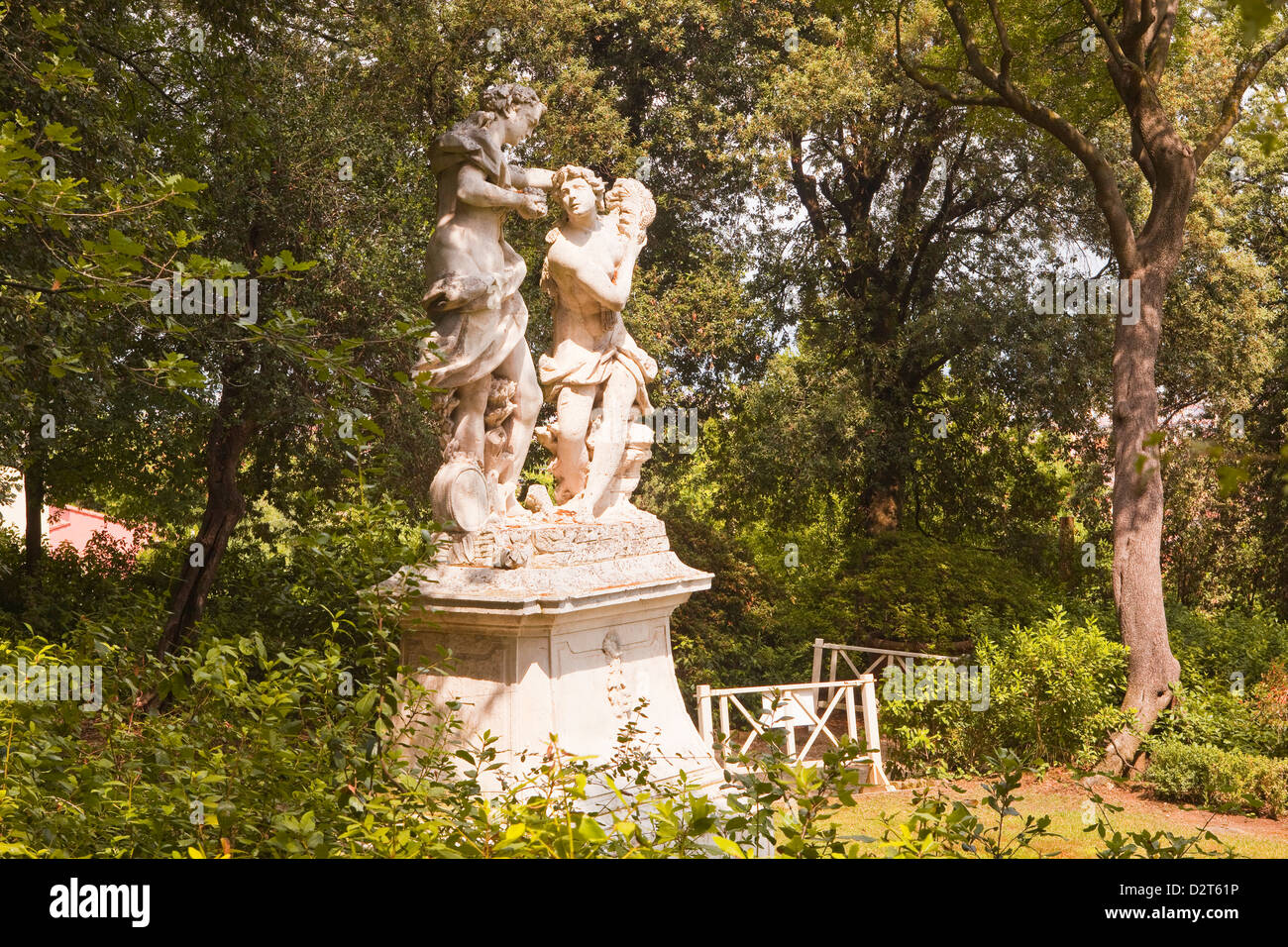 Eine Statue in den Bardini Gärten von Florenz, Toskana, Italien, Europa Stockfoto