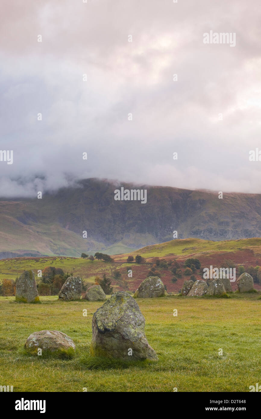 Castlerigg Steinkreis in den Lake District National Park, Cumbria, England, Vereinigtes Königreich, Europa Stockfoto