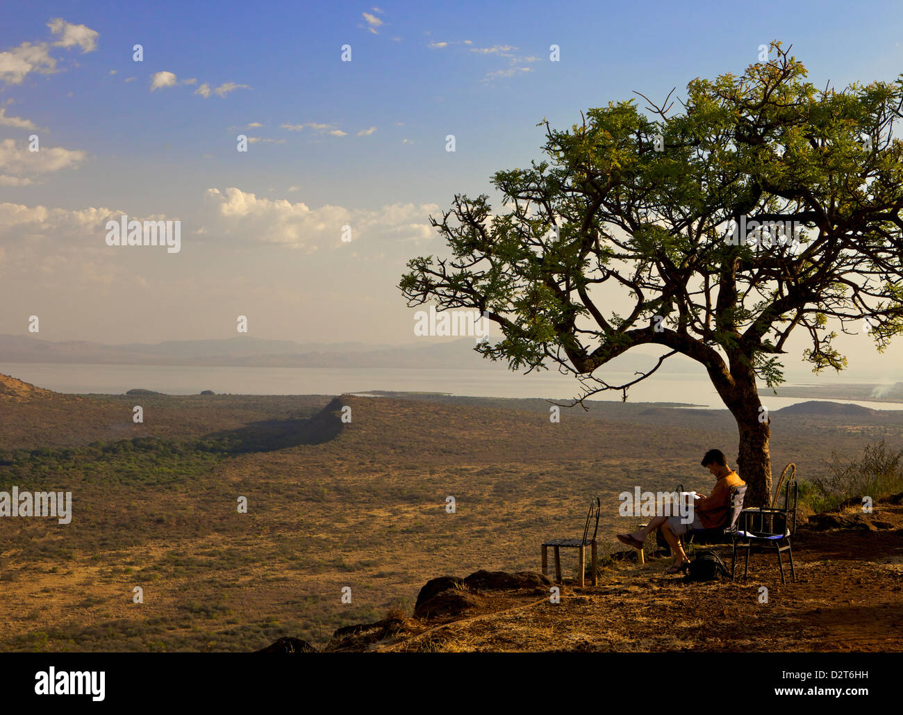 Mit Blick auf die untere Wiesen Äthiopiens Nechisar Nationalpark in Äthiopien, Afrika Stockfoto