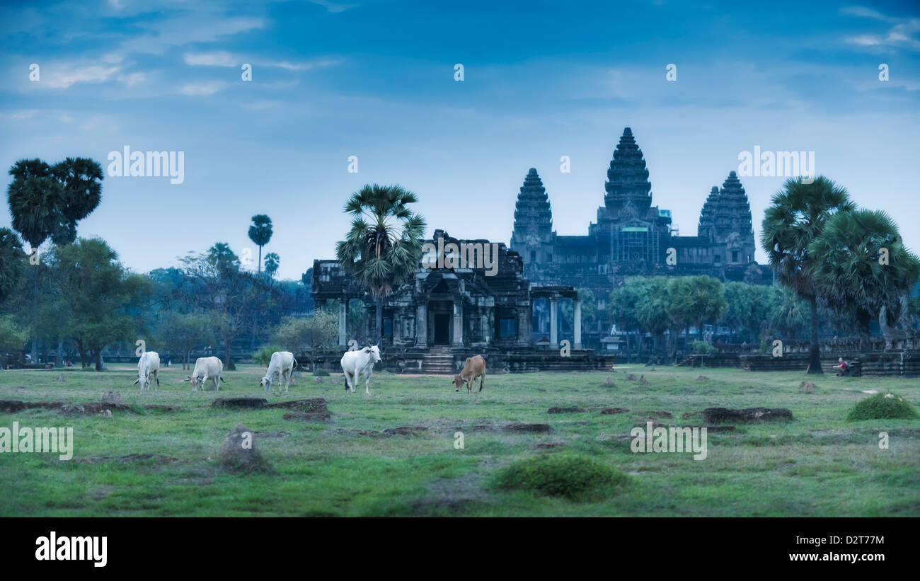 Tempelanlage von Angkor Wat, Angkor, UNESCO-Weltkulturerbe, Siem Reap, Kambodscha, Asien, Südostasien, Indochina Stockfoto