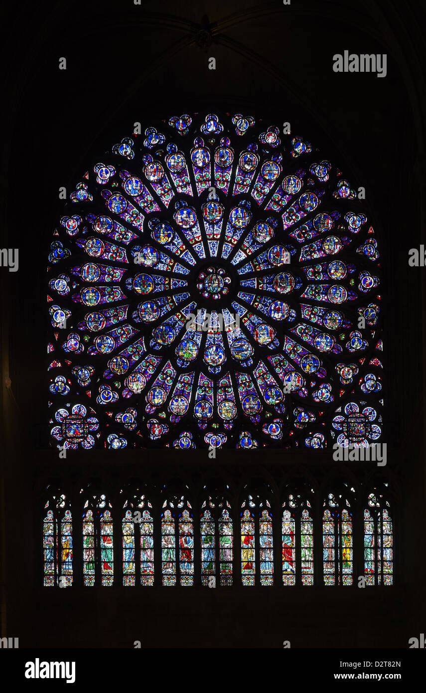 Notre Dame Paris Nord rosette Stockfoto