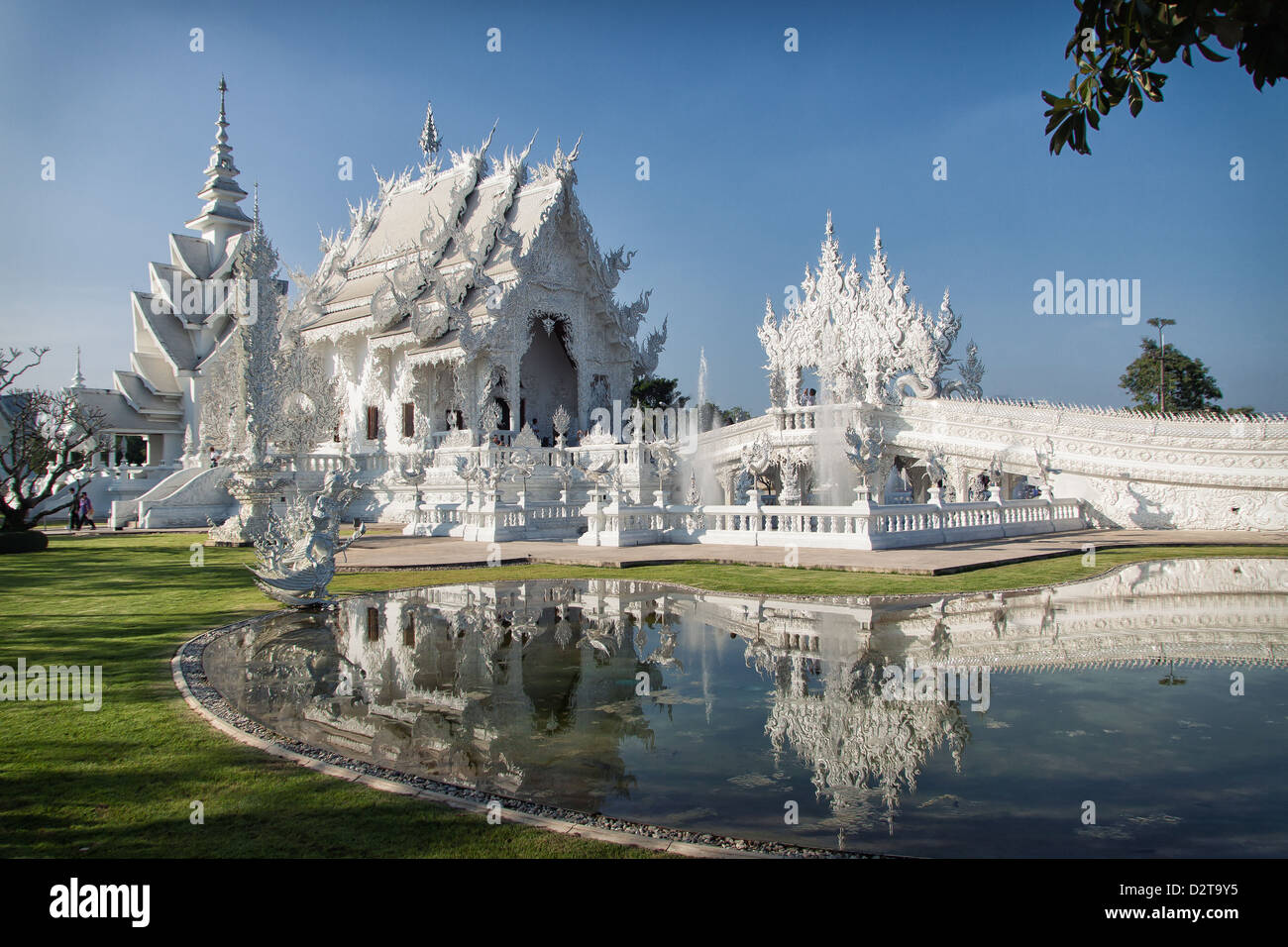 Wat Rong Khun - der weiße Tempel in Chiang Rai, Thailand. Stockfoto