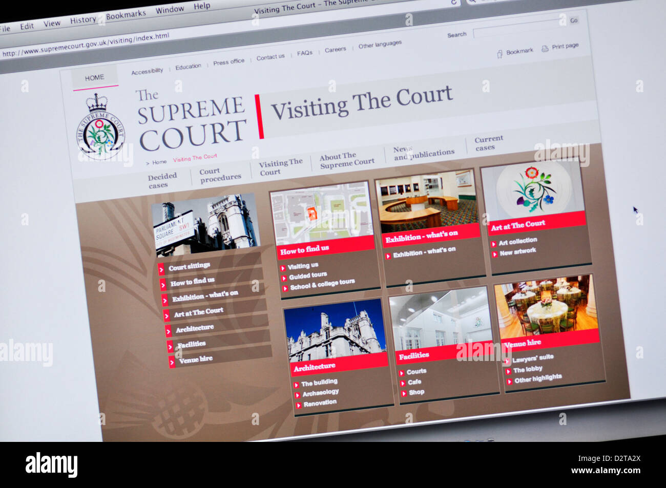 Vereinigtes Königreich Supreme Court Webseite Stockfoto