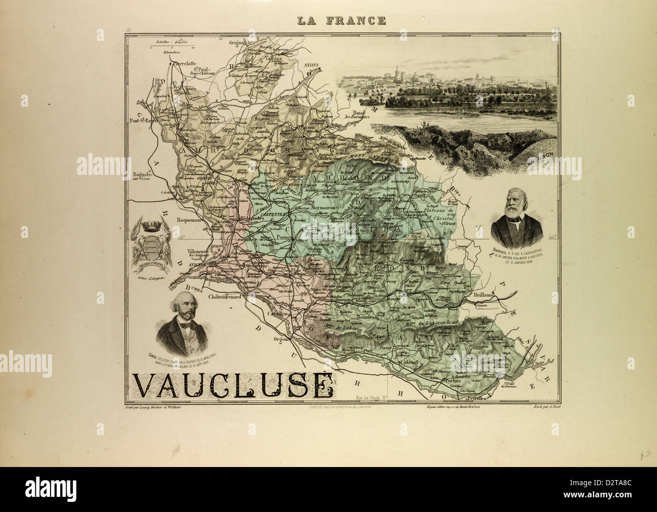 KARTE VON 1896 VAUCLUSE, FRANKREICH Stockfoto