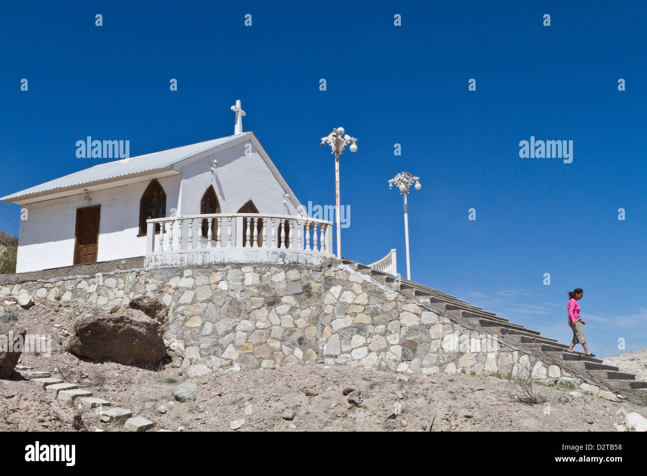 Katholische Kirche, Isla San Marcos, Golf von Kalifornien (Sea of Cortez), Baja California Sur, Mexiko, Nordamerika Stockfoto