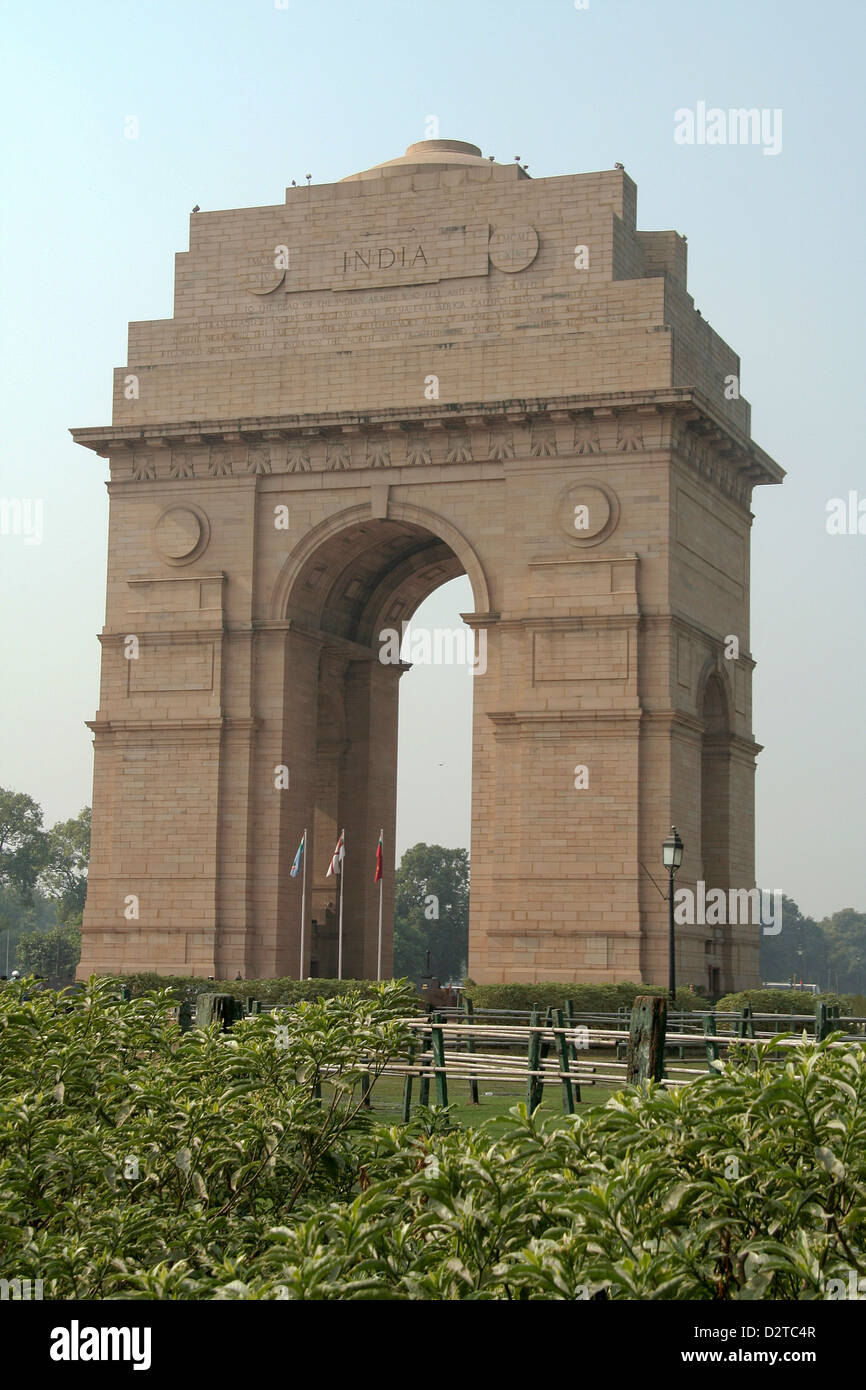 India Gate, wo reichlich Tribut gezahlt wird, in den Krieg Opfer, Delhi, Indien, Asien Stockfoto