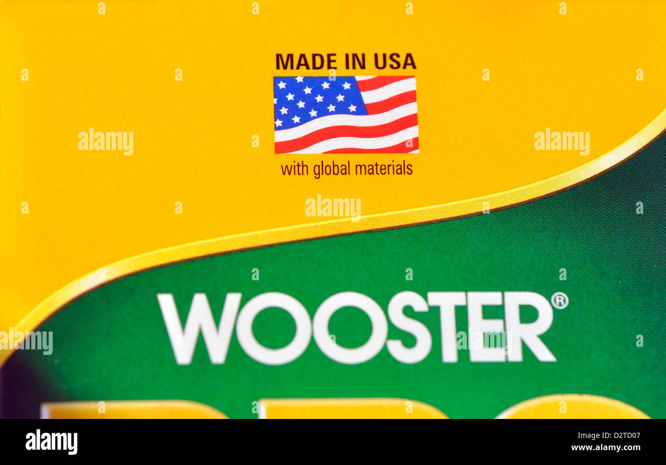 Made in USA-label Stockfoto