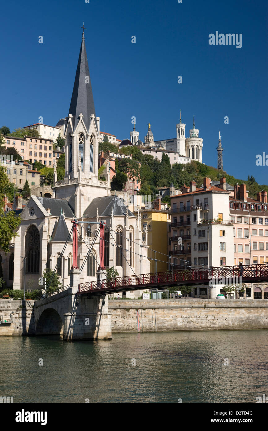 SAINT GEORGES KIRCHE VIEUX LYON FLUSS SAONE LYON RHONE ALPES FRANKREICH Stockfoto