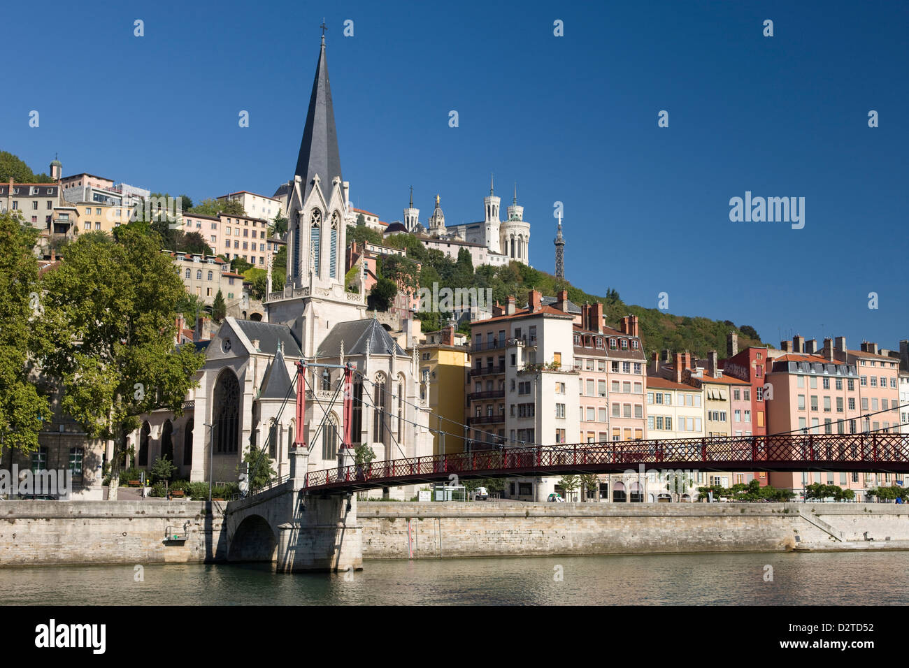 SAINT GEORGES KIRCHE VIEUX LYON FLUSS SAONE LYON RHONE ALPES FRANKREICH Stockfoto
