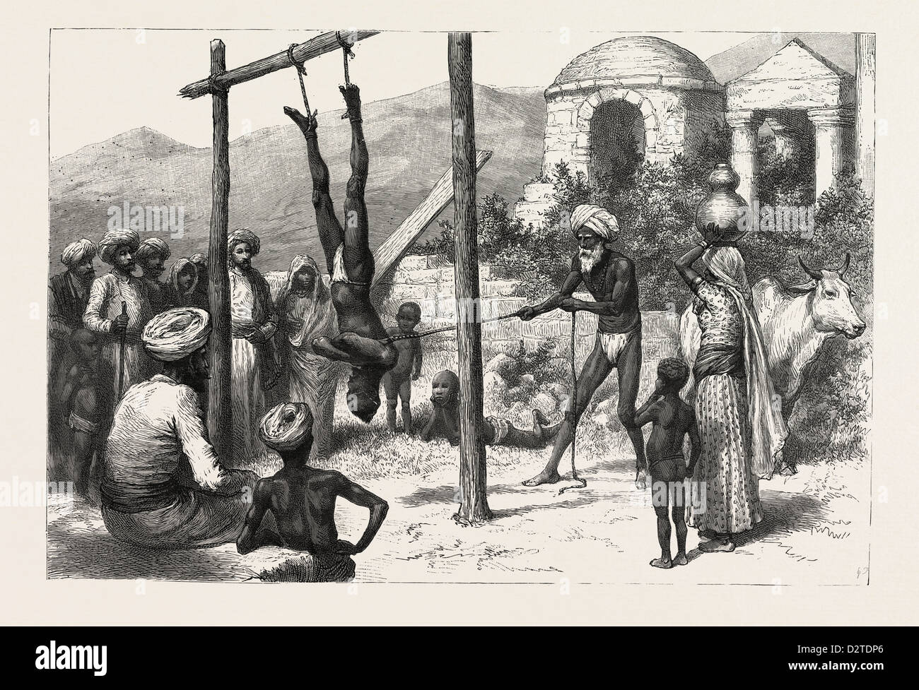 BETEN FÜR REGEN IN NORDINDIEN: EIN HINDU FAKIR ANRUFUNG DER GÖTTER Stockfoto