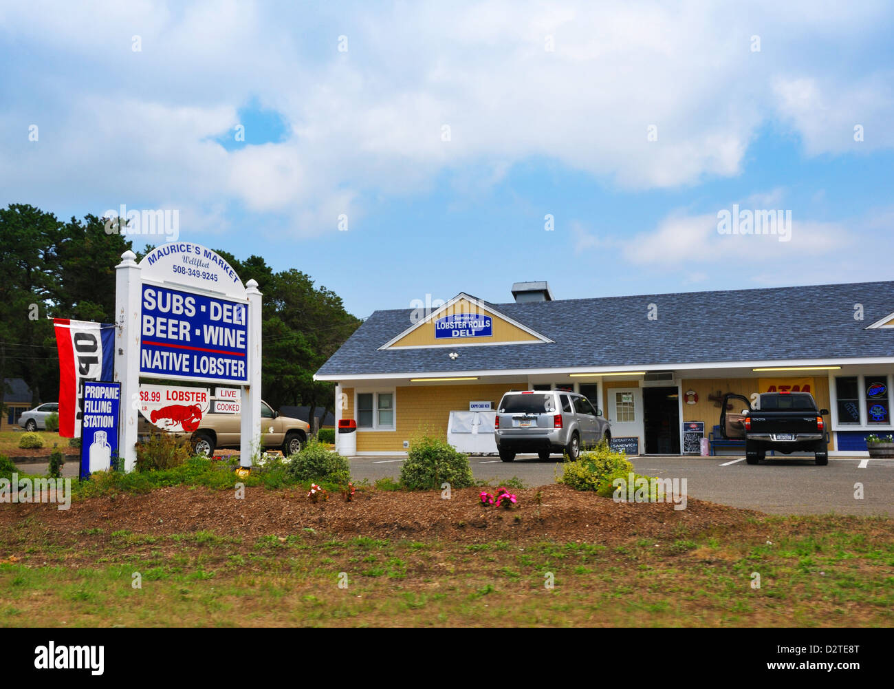 Maurikios Market Deli Hummer und Meeresfrüchte, Cape Cod, Massachusetts, USA Stockfoto