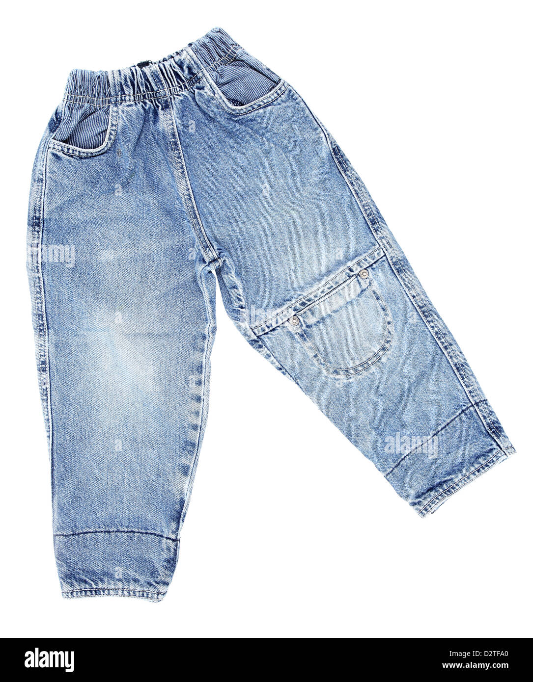 Kindermode - paar Jeans isoliert auf weißem Hintergrund Stockfoto